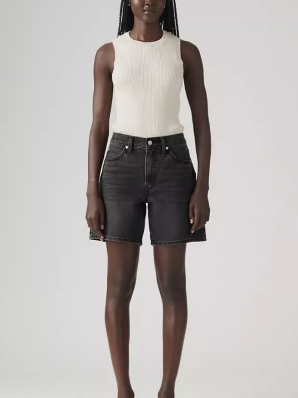 Levi's 94 Baggy Wide Leg Women's Shorts Black Long Inseam size 30